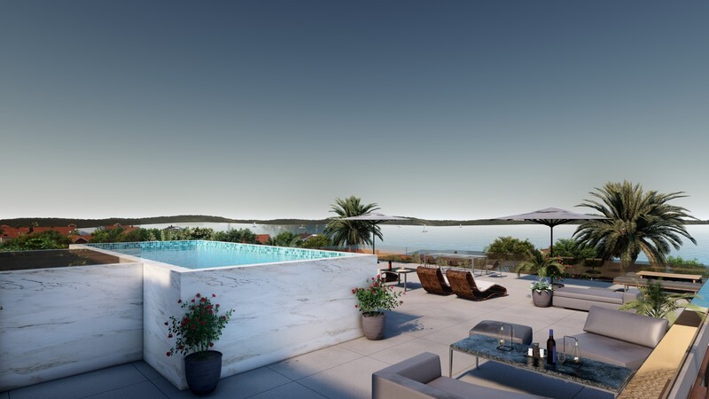 Neu im Portfolio Penthouse in Kozino  Pool Strand Luxuswohnungen